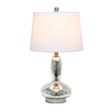 Lalia Home Glass Dollop Table Lamp with White Fabric Shade, Mercury LHT-5001-MR